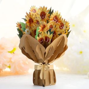 Carte Pop Up Fleur, Carte Pop Up 3d Anniversaire, 15 * 20cm,Carte de voeux 10D pop - up avec enveloppes naturelles - carte de voeux épaisse de haute qualité avec des cartes de voeux - Neuf
