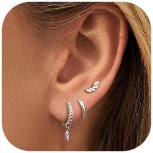 Boucles D'oreilles Femme Argent Sterling 925 Aiguilles Cartilage Tragus Helix Piercing Oreille Petites Boucles D'oreilles Femme Boucles D'oreille Hypoallerg&eacute;niques Plaqu&eacute; Or 14 Carats Femme - Neuf