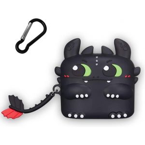 Etui en Silicone de Dessin anim&eacute; 3D pour Airpods 3 G&eacute;n, D&eacute;mon de la Nuit Mignon Kawaii Fun &eacute;tanche Antichoc pour Airpod Bo&icirc;tier de Charge Etui de Protection avec Porte-cl&eacute;s (Noir) - Neuf