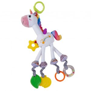 Jouet &Agrave; Suspendre Pour Berceau Avec Anneau De Dentition, Adorable Cheval/Girafe En Peluche, Jouet Apaisant Et R&eacute;confortant Pour B&eacute;b&eacute;, Hochet Musical Et Sensoriel-C - Neuf