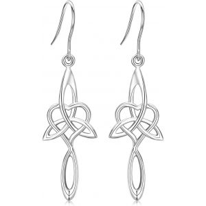 Chenquansarl-Boucles D'oreilles Noeud C Ique, Boucles D'oreilles Pendantes En Argent Sterling 925 Pour Femmes Filles, Boucle D'oreille Dangle Hypoallerg&eacute;niques Bijoux Cadeaux Pour Maman Petite Amie - Neuf