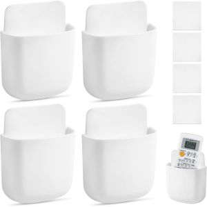 ASFASFq-4 Pièces Télécommande Boîte De Rangement, Support de Télécommande Mural, Range Telecommande, Support pour Télécommande, Support de Téléphone Portable, pour Télécommande, Téléphone, Brosse Den - Neuf