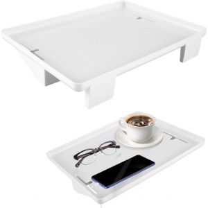 Table De Chevet Amovible &Eacute;tag&egrave;re De Lit Superpos&eacute; 32 X 23cm Table De Chevet Clipsable Avec Gestion Des C&acirc;bles &Eacute;tag&egrave;re De Chevet Pour Lit Pour Rangement De T&eacute;l&eacute;phone Tablette Livres Tasse (Blanc) - Neuf