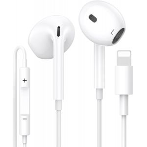 KALANKA-&Eacute;couteurs Filaires pour iPhone, [Certifi&eacute; MFi] &Eacute;couteurs Intra-Auriculaires, Casque Antibruit St&eacute;r&eacute;o HiFi avec Micro et Contr&ocirc;le du Volume pour iPhone 14/14 Pro/13/12/11/XR/XS/X/8/7/SE - Neuf