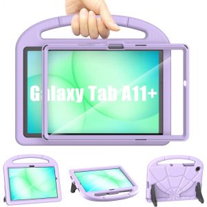 KALANKA-Coque pour Samsung Galaxy Tab A11+ Plus 11"" 2025/Galaxy Tab A9+ Plus 11"" 2023, Samsung A11 Plus/A9 Plus Tablettes &Eacute;tui avec Film de Protection d'&eacute;cran Support &agrave; Poign&eacute;e -Violet Clair - Neuf