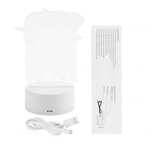 HJLIAN Veilleuse 3D en acrylique avec support et interrupteur tactile et cable USB - Neuf