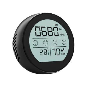 Moniteur de qualité de l'air Compteur de CO2 Détecteur de dioxyde de carbone Noir - Neuf