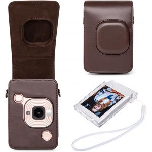 Leather Carrying Case Compatible with Fuji Mini LiPLAY, for Fuji Liplay Camera and Bundle Accessories, Brown Maple Case and Case, Mini Liplay Camera Case & Accessories - Neuf