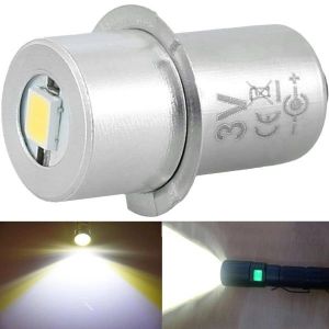 Ampoule LED pour lampe de poche P13.5S ¿ 1 W, 200 lm, lumière blanche froide 6 000 K, compatible 3 V/4,5 V/6 V, durable et facile à installer. - Neuf