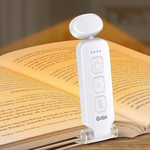 Lampe De Lecture Rechargeable, Liseuse Lampe Lecture 3 Couleurs Protection Des Yeux & 5 R&eacute;glages De Luminosit&eacute;, T&ecirc;te Rotable 90&deg; Pour Lire Au Lit Cadeau Pour Lecteurs De Livres - Neuf