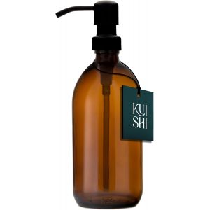 Kal-Flacon Pompe En Verre Ambré Avec Pompe En Acier Inoxydable [500 Ml, Pompe Noire], Ambré Flacons Rechargeables Marron Idéal Pour Le Lavage Des Mains, Shampooing, Après-Shampooing (Sans Bpa) - Neuf
