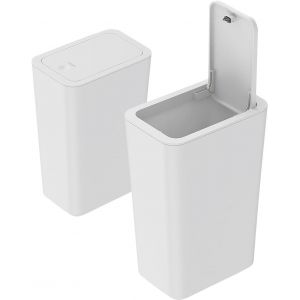 Poubelle De Cuisine,Poubelle De Salle De Bain De 9 L Avec Couvercle,Poubelle En Plastique &Agrave; Bouton Poussoir Pour Poubelle De Toilette,Poubelle De Cuisine,Poubelle De Chambre,Poubelle De Bureau.[R35] - Neuf