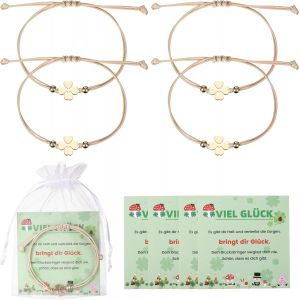 Eryi-4 Ensembles Bracelet Porte-Bonheur Carte Bracelet Porte-Bonheur Pour Femmes Réglable Pour Anniversaire Cadeau De Noël Souvenir Cadeau Porte Bonheur - Neuf