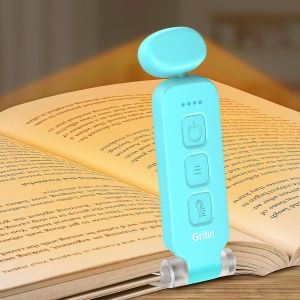 Lampe De Lecture Rechargeable, Liseuse Lampe Lecture 3 Couleurs Protection Des Yeux & 5 Réglages De Luminosité, Tête Rotable 90° Pour Lire Au Lit Cadeau Pour Lecteurs De Livres,Bleu - Neuf