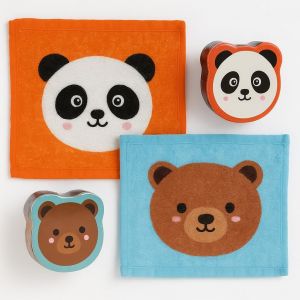 Lot De 4 Serviettes Magiques En Coton Pour Enfants-Idée Cadeau D'anniversaire D'enfant-Cadeau Au Lieu D'ours En Caoutchouc (Lot De 4 Ours) - Neuf