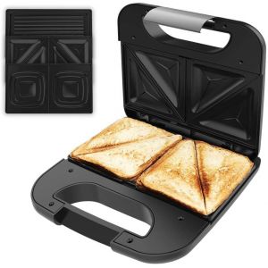 Grille-Sandwich Rock'Ntoast Combo. 800 W, 2 Sandwiches Avec Finitions En Acier Inoxydable, 3 Plaques Interchangeables Avec Rev&ecirc;tement Antiadh&eacute;sif, Sans Pfoa, Poign&eacute;e &Agrave; Toucher Froid - Neuf