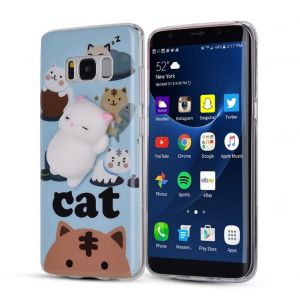 Mignon 3D Dessin Anim&eacute; Squishy Animal Souple &Eacute;tui de T&eacute;l&eacute;phone Housse De Protection Pour Samsung Galaxy S8 Chat Blanc - Neuf