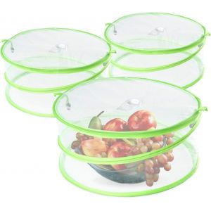 KALANKA-3pcs Couverture Nourriture Maille Pop Up,Cloche Alimentaire Pliable Réutilisable,Cloche Anti-Insectes Pliant pour Fruits Gâteaux Vaisselle,Facile à Ranger,Robuste et Fermé par Boucle(Vert) - Neuf