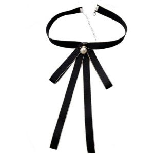 Dames Noires Partie Longue Réglable Noeud Papillon Womens Fille Cravate N?ud Papillon Femelle Ruban Femmes Liens - Neuf