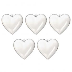 Gourde en Forme de Coeur en Plastique Boules de No&euml;l, pour la Pendaison de D&eacute;coration Mat&eacute;riau Transparent 5Pcs - Neuf