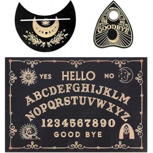 Chenquansarl-Ouija - Planche De Communication Mystique Pour Contact Fant&ocirc;me - Planche Ouija Noire Pour Spiritisme Et Divination - Contact Avec Le Monde Des Esprits - Jeu De Soci&eacute;t&eacute; Mystique - Neuf