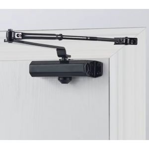 Ferme-porte hydraulique 80 kg &ndash; Positionnement 90&deg; &ndash; Noir - Neuf