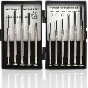 Kal-11 Pièces Jeu De Mini Tournevis De Précision Kit De Tournevise Précision Tournevis Horloger Plat/Cruciforme Set De Tournevis Petits Tournevis Pour Montres Lunettes Réparation D'ordinateur - Neuf