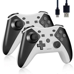 Lot De 2 Manettes Bluetooth Sans Fil Pour Nintendo Switch Pro, Compatibles Avec Switch Pro/Oled/Li - Neuf
