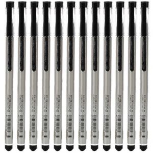 12pcs Gel Ink Pen 0.5mm Grande Capacit&eacute; Recharge Signe Stylo Etudiant Papeterie Fournitures De Bureaunoir - Neuf