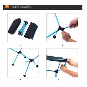 Bureau De Camping Portable De Table Pliable En Plein Air Pour Randonn&eacute;e En Aluminium De Plage Ultral&eacute;g&egrave;re Escalade Noir - Neuf