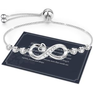 Bracelet Infini Coeur Argent - Bijoux Femme Pour Cadeau D'anniversaire - Neuf