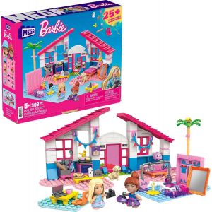 Mega Barbie La Maison De Malibu Avec 2 Mini-Figurines, Jeu De Briques De Construction, 303 Pi&egrave;ces, Pour Enfant D&egrave;s 5 Ans, Gwr34 - Neuf