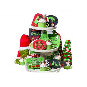 Ensemble de 9 d&eacute;corations de No&euml;l Grinch &agrave; &eacute;tages - Neuf