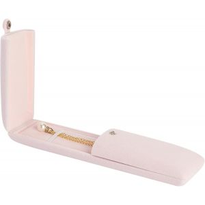 Rose Collier Boîte Velours Double Ouvert Bijoux Présentoirs Boîte De Rangement Pendentif Boucles D'oreilles Boîte Cadeau Vitrine Pour Anniversaire Fiançailles Mariage Anniversaire Maison - Neuf