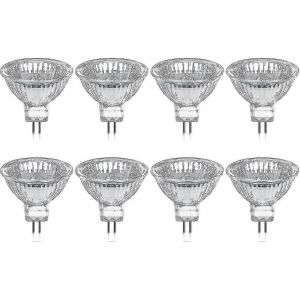 Lot De 8 Ampoules Halog&egrave;nes Gu5.3 Mr16 35 W 12 V Dimmables - Blanc Chaud 2800 K, 400 Lumens, Diffuseur En Verre - Neuf