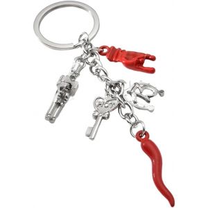 Kal-Porte-Cl&eacute;s Porte-Cl&eacute;s En Acier Corne Porte-Bonheur Et Pendentif En Forme De Corne De Cheval Corne Rouge Bijou Piment Porte-Cl&eacute;s, Bijou De Sac Piment Porte-Bonheur Porte-Cl&eacute;s Homme Femme - Neuf