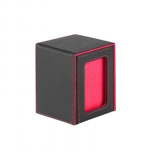 Trading Card Decks Box - Simili Cuir Fermeture Magn&eacute;tique &Eacute;tui De Rangement Pour Cartes &Agrave; Jouer - Noir/Rouge R&eacute;cipient Collecteur - Neuf