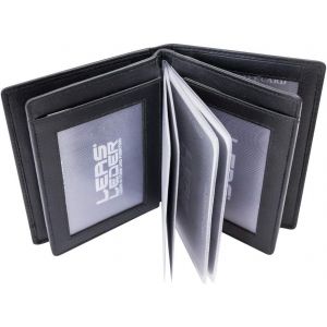 porte-cartes pour pi&egrave;ce d'identit&eacute; et porte-cartes Protection RFID Blocage, cuir v&eacute;ritable, noir Card-Collection - Neuf