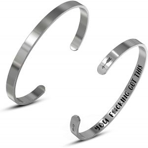 Cadeaux De La Saint-Valentin Pour Sa M&egrave;re Femmes, Bracelets De Charme Inspirants Pour Femmes (Gris) - Neuf