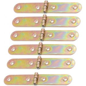 Lot de 6 charni&egrave;res pliantes &agrave; sangle en m&eacute;tal pour table pliante, porte, armoire, armoire (21 mm x 120 mm) - Neuf