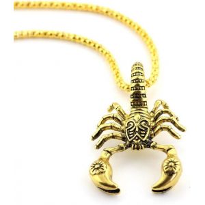 Trahoo-Collier Avec Pendentif Scorpion Pour Homme, Collier Gothique Avec Chaîne De 59 Cm, Collier Amulette Scorpion Punk Rock Scorpion, Cadeau - Neuf