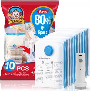 Sacs de Rangement Sous Vide 10PCS 70x50cm Sac Sous Vide Aspirateur Housse de Rangement Sous Vide Voyage s et Durables pour V&ecirc;tements,Couettes,Literie Oreillers,1 Pompe USB - Neuf
