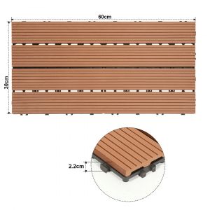 Dalle de terrasse Dalles clipsables en bois Rev&ecirc;tement Carrelage 60 x 30 pour jardin terrasse, Marron 36 pi&egrave;ces - Neuf