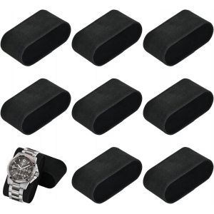 Kal-8 Pièces Coussin Montre 8×4.5×3cm - Velour Coussins De Boîte À Montres - Présentoir Pour Rangement Et Collection De Bijoux, Bracelets - Noir - Neuf