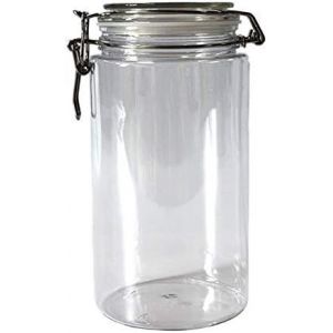 Letnerny-Bocal De Rangement Rond En Plastique De 1500 Ml, Avec Couvercle Hermétique, Récipient Pour Aliments, Conservation De La Vaisselle, Rangement Pour Farine/Pâtes/Épices De Cuisine. - Neuf