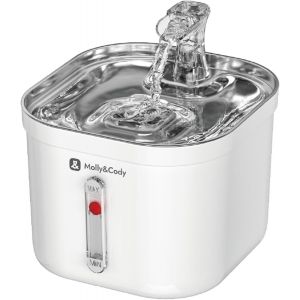 Spring Fontaine &Agrave; Eau Pour Chats Et Chiens (Capacit&eacute; D'eau De 2 L, Distributeur D'eau Automatique, Pompe &Agrave; Eau Ultra Silencieuse, Indicateur De Niveau D'eau Visible, Syst&egrave;me De Filtration &Agrave; - Neuf