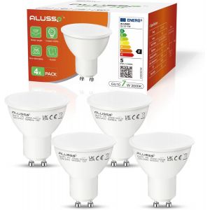 Kal-Ampoule Gu10 Led Blanc Chaud 7w, Remplace Les Lampes Halogènes 70w, Ampoules 560 Lumens, Angle D'éclairage 120°, Spot Sans Scintillement, Ampoule À Réflecteur Non-Dimmables, Lot De 4 - Neuf