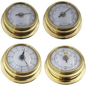 Subzonal-4 Pouces 4 Pcs/Set Thermom&egrave;tre Hygrom&egrave;tre Barom&egrave;tre Montres Horloge Cuivre Pour Coque En Zirconium Marin Pour La Station M&eacute;t&eacute;orologique - Neuf