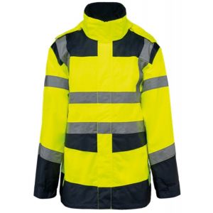 Parka De S&eacute;curit&eacute; 4 En 1 - Unisexe - Wk660 - Jaune Fluo Et Bleu Marine - Neuf
