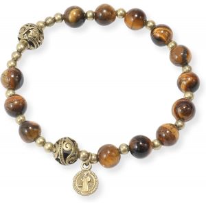 Eryi-Store Bracelet Chapelet En Perles De Pierre De Avec Séparateurs En Métal Et Médaille Catholique - Bijou De Poignet Durable Et Élégant - Neuf